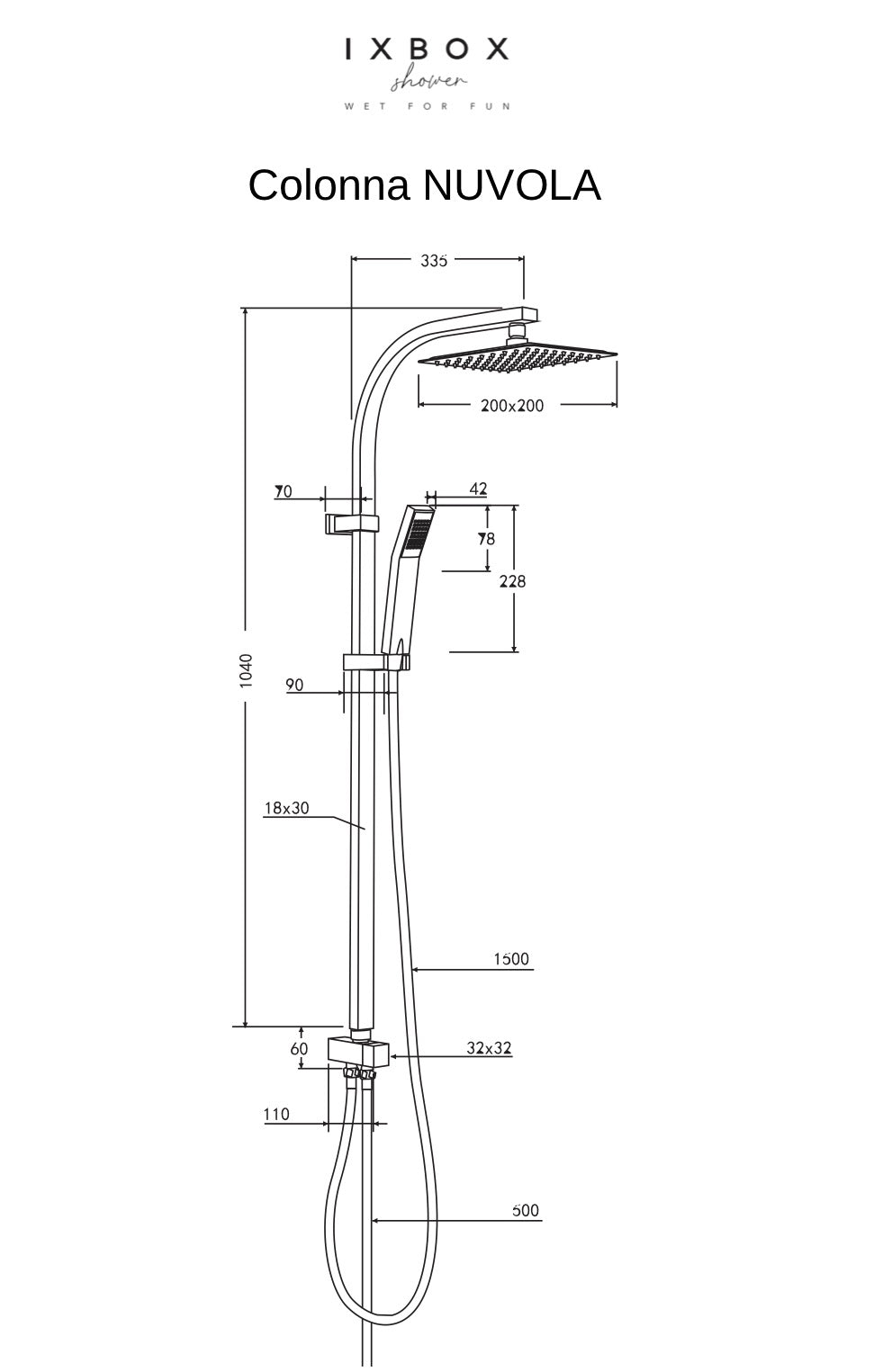 Colonna Doccia Attrezzata Cromato NUVOLA Ix Box Shower