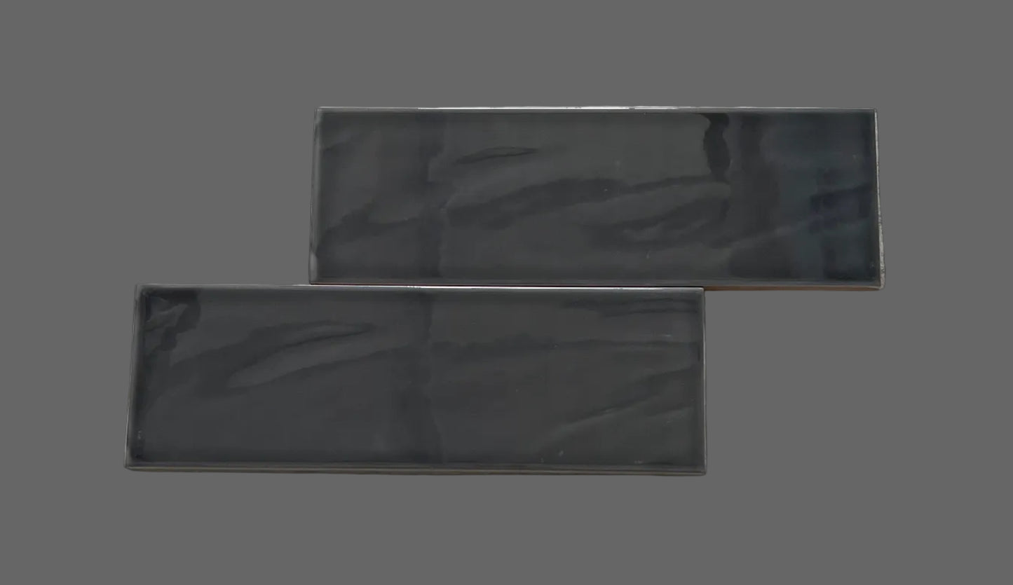 Rivestimento 10,7x32,1 cm Antracite effetto mattoncino ondulato