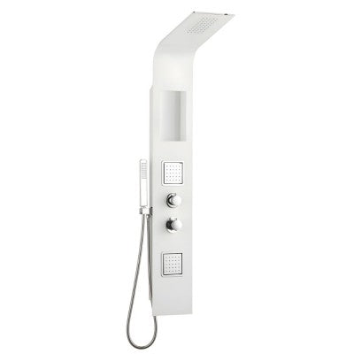 Colonna Doccia Attrezzata Botero In Alluminio Bianco Opaco