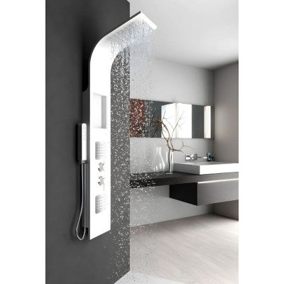 Colonna Doccia Attrezzata Botero In Alluminio Bianco Opaco