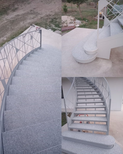 Scala in Marmo, granito, quarzo, gres o altri materiali su misura