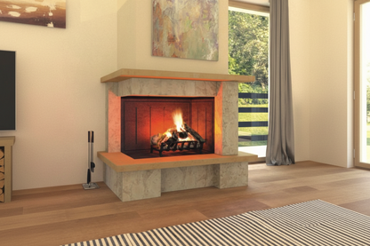 Camino a parete Modello LONDRA completo di prefabbricato in refrattario