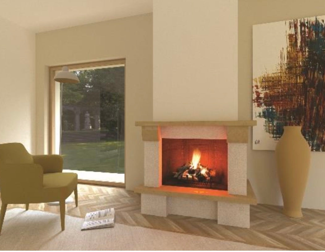 Camino a parete Modello LISBONA completo di prefabbricato in refrattario