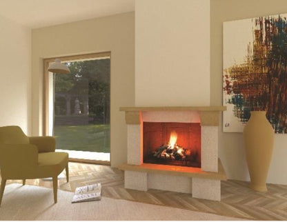 Camino a parete Modello LISBONA completo di prefabbricato in refrattario