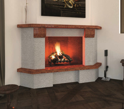 Camino ad angolo Modello VIENNA completo di prefabbricato in refrattario