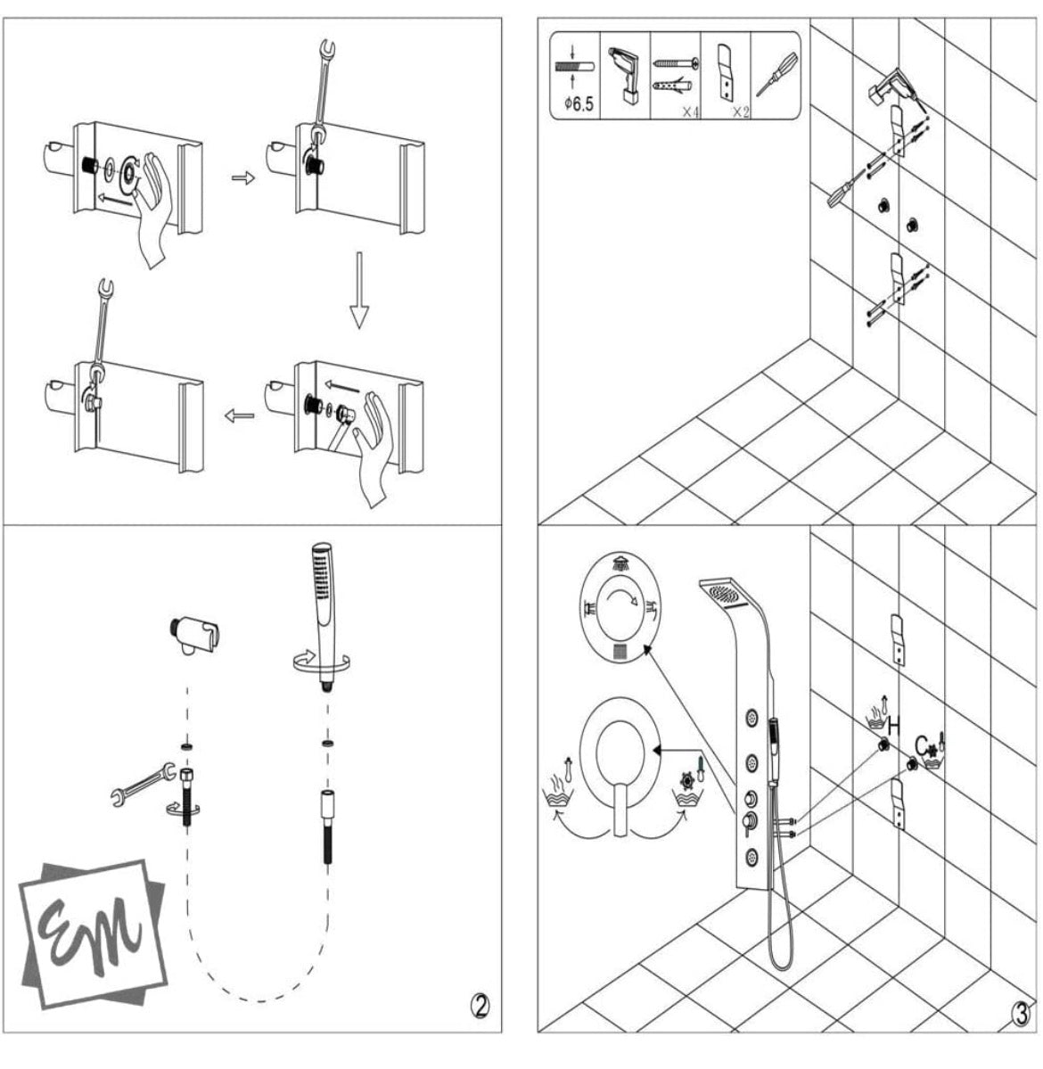 Colonna Hydro inox attrezzata a cascata Minny Morini