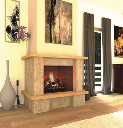 Camino a parete Modello MADRID completo di prefabbricato in refrattario