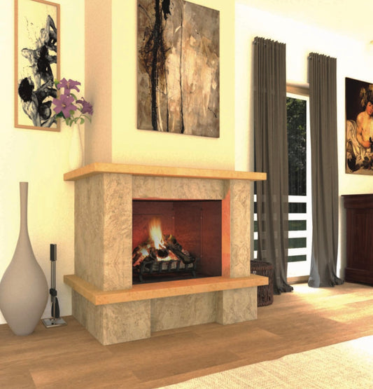 Camino a parete Modello MADRID completo di prefabbricato in Ghisa