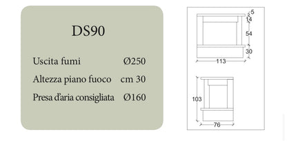 Camino ad angolo Modello GALLIPOLI completo di prefabbricato in Ghisa