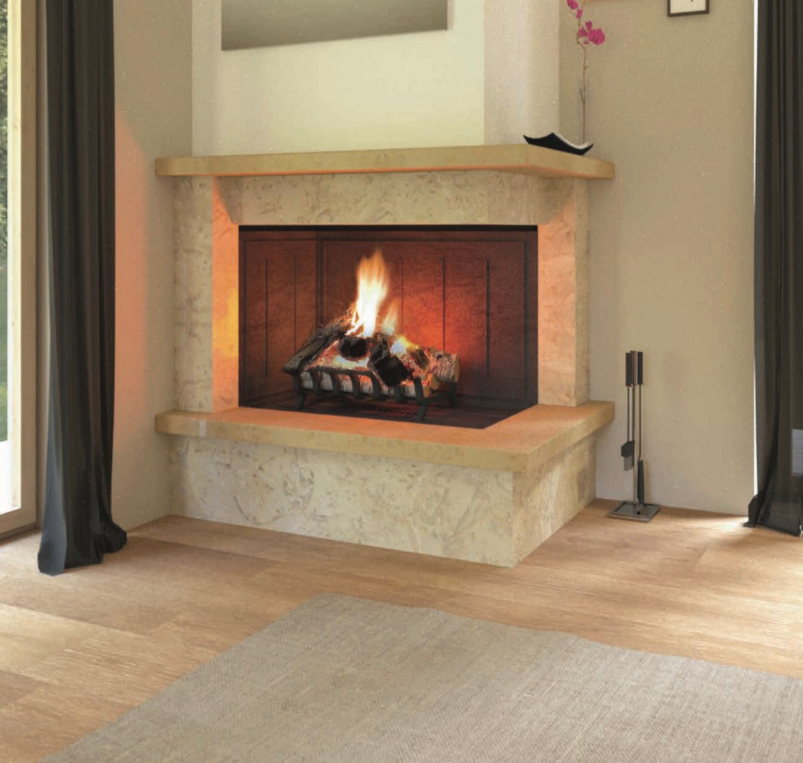 Camino ad angolo Modello GALLIPOLI completo di prefabbricato in Ghisa