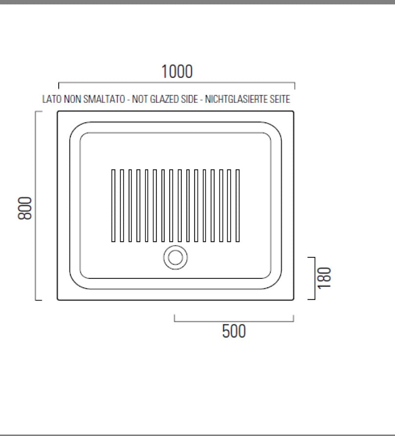 PIATTO DOCCIA in ceramica lucida 80x100xH10 cm