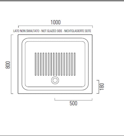 PIATTO DOCCIA in ceramica lucida 80x100xH10 cm