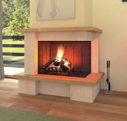 Camino a parete Modello SIVIGLIA completo di prefabbricato in refrattario