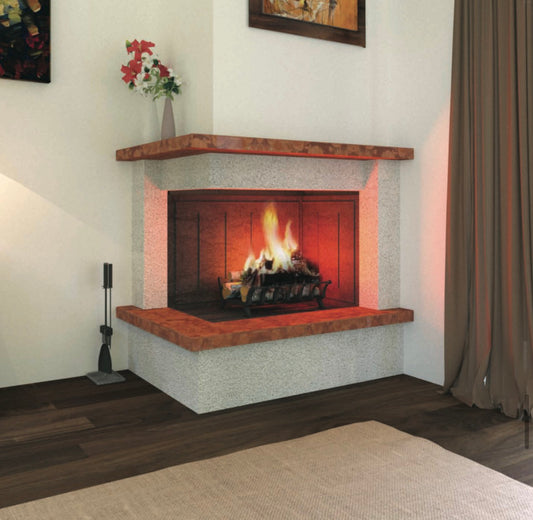 Camino ad angolo Modello OSLO completo di prefabbricato in Ghisa