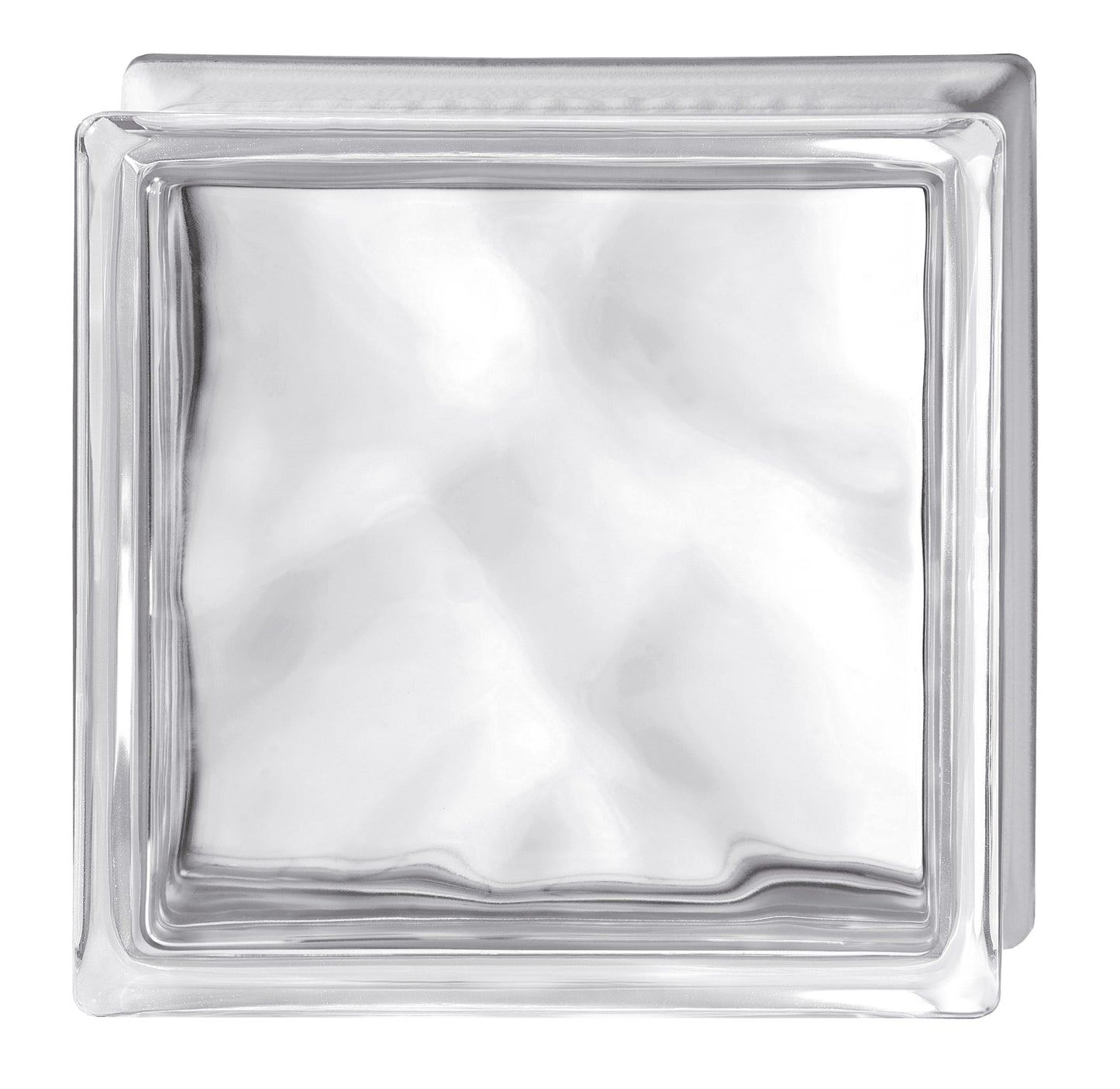 Vetromattone Trasparente ondulato 19x19x8 cm