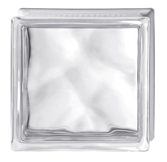 Vetromattone Trasparente ondulato 19x19x8 cm