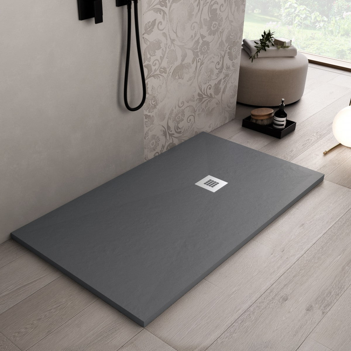 Piatto doccia in MARMORESINA effetto Pietra Antracite