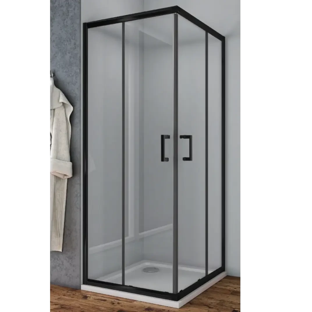 Box doccia MOZIA Cristallo temperato 6 mm - Profilo Nero Satinato