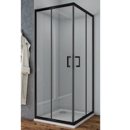 Box doccia MOZIA Cristallo temperato 6 mm - Profilo Nero Satinato